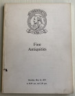 Christie's Fine Antiquities. The properties of Edward Lucie-Smith.London 31 May 1979. Brossura ed. pp. 78, lotti 384, ill. a colori, tavv. 73 in b/n. ...