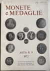 Kunst und Munzen asta No.9 Monete e Medaglie. 4-5-6 Dicembre 1972. Brossura ed. pp. 72, lotti 1551, tavv. 110, in b/n. Buono stato