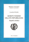 PERASSI Claudia. - Monete romane dell'età repubblicana. Aspetti artistici. Milano, 1988. pp vii - 88, tav. 16 con ingrandimenti. legatura ed. ottimo s...