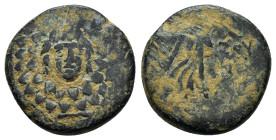 PONTOS.Amisos.(Circa 105-63 BC).Ae.

Obv : Aegis with Gorgon's head at center.

Rev : AΜΙΣΟΥ.
Nike advancing right, holding wreath and palm branch, be...