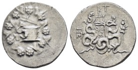 MYSIA. Pergamon. Cistophor (Circa 166-67 BC). Obv: Cista mystica with serpent; all within ivy wreath. Rev: Bowcase between two serpents. Controls: Mon...