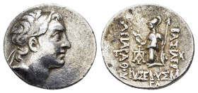 KINGS of CAPPADOCIA. Ariarathes V Eusebes Philopator (Circa 163-130 BC). Drachm.
Obv : Diademed head right.
Rev : ΒΑΣΙΛΕΩΣ / APIAPAΘOY / EYΣEBOYΣ.
Ath...