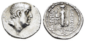 KINGS OF CAPPADOCIA. Ariobarzanes I Philoromaios (96-63 BC). Drachm. Mint A (Eusebeia under Mt. Argaios). Dated RY 24 (72/1 BC).
Obv: Diademed head r...