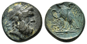 KINGS of GALATIA. Deiotaros.(Circa 63-59/8 BC).Ae.
Obv : Laureate head of Zeus right.
Rev : Eagle, with head right and wings spread, standing left on ...