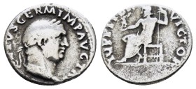 VITELLIUS (69). Denarius. Rome.
Obv: A VITELLIVS GERMANICVS IMP.
Bare head right.
Rev: IVPPITER VICTOR.
Jupiter seated left, holding Victory and s...