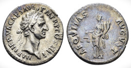 NERVA (96-98). Denarius. Rome.
Obv: IMP NERVA CAES AVG P M TR P COS III P P.
Laureate head right.
Rev: AEQVITAS AVGVST.
Aequitas standing left, ho...