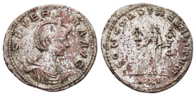 SEVERINA.(270-275).Antioch. Antoninianus.
Obv : SEVERINA AVG.
Bust of Severina, diademed, draped, on crescent, right.
Rev : CONCORDIAE MILITVM.
Concor...
