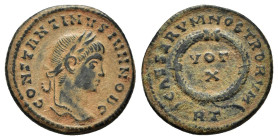 CONSTANTINE I THE GREAT (307/310-337).Thessalonica.Follis.
Obv : CONSTANTINVS AVG.
Laureate head right.
Rev : D N CONSTANTINI MAX AVG / TS AVI.
VOT / ...