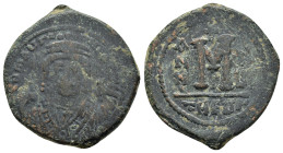 BYZANTINE COINS
MAURICE TIBERIUS.(582-602).Constantinople.Ae.
Obv : D N MAVRC TIbЄR P P AVG.
Helmeted and cuirassed facing bust of Maurice Tiberius, h...