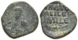 BYZANTINE.Anonymous FollIs. Time of Basil II & Constantine VIII.Circa 976-1025 AD.Constantinople Mint.AE Follis
Obverse : +EMMA-NOVHΛ/ IC XC; bust of ...
