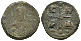 Byzantine Coins
ROMANUS IV DIOGENES (1068-1071). Follis. Constantinople.
Obv: IC - XC / NI - KA.
Facing bust of Christ Pantokrator.
Rev: C - R / P - Δ...