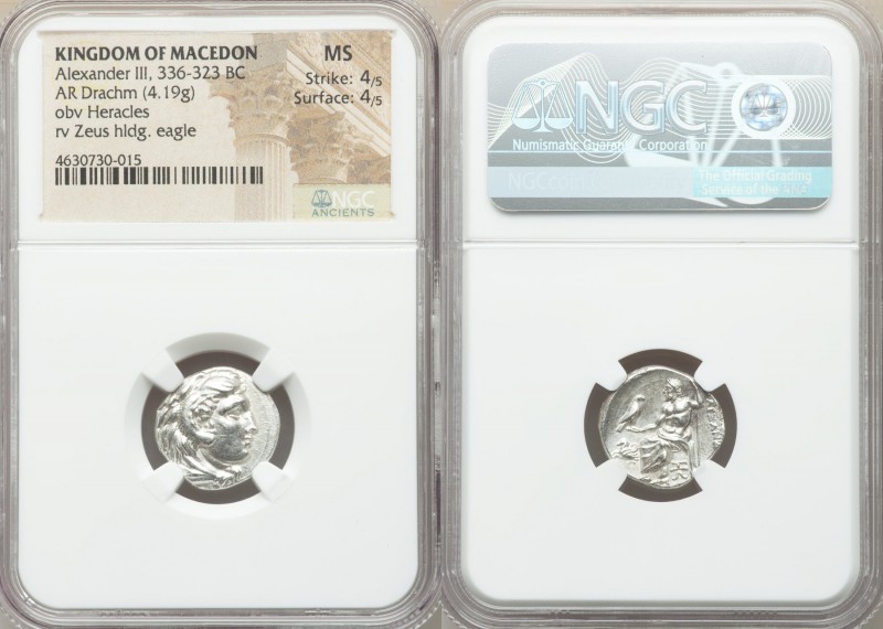 MACEDONIAN KINGDOM. Alexander III the Great (336-323 BC). AR drachm (17mm, 4.19 ...