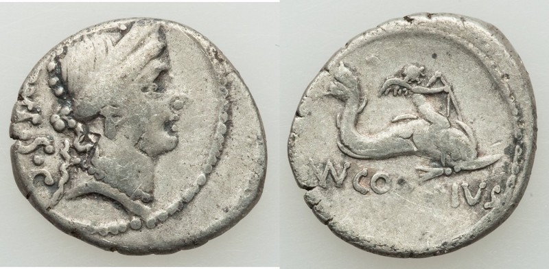 Mn. Cordius Rufus (ca. 46 BC). AR denarius (18mm, 3.20 gm, 7h). About VF. Rome. ...