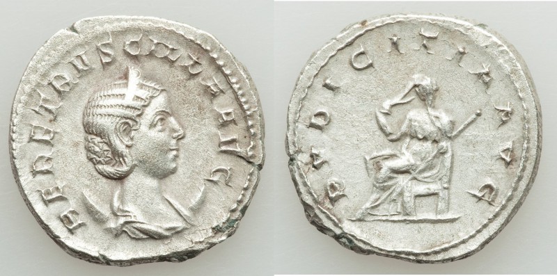 Herennia Etruscilla (AD 249-253). AR antoninianus (22mm, 5.00 gm, 12h). VF Rome....