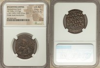 Anonymous. Class A3. Time of Basil II-Constantine VIII (AD 1020-1028). AE follis (24mm, 10.93 gm, 6h). NGC Choice AU 4/5 - 4/5. Constantinople. +EMMA-...