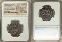 Anonymous. Class A3. Time of Basil II-Constantine VIII (ca. AD 1020-1028). AE follis (28mm, 10.18 gm, 6h). NGC Choice AU 4/5 - 4/5. Constantinople. +E...