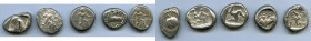 ANCIENT LOTS. Greek. Ca. mid-5th century BC. Lot of 5 AR staters. Fine-VF, test cut. Includes: (3) PAMPHYLIA. Aspendus - Hoplite // PAMPHYLIA. Side - ...