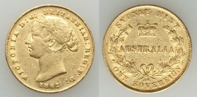 Victoria gold Sovereign 1867-SYDNEY VF, Sydney mint, KM4. 

HID09801242017