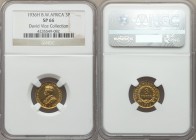 British Colony. George V brass Specimen 3 Pence 1936-H SP66 NGC, Heaton mint, KM10b. Superbly gem and lustrous with a delightful flashiness about the ...