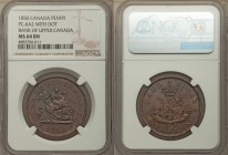 Province of Canada. Bank of Upper Canada Penny Token 1850 MS64 Brown NGC, KM-Tn3, PC-6A2. Boldly struck and showing areas of glowing red alongside a c...