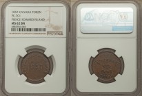 Prince Edward Island 1/2 Penny Token 1857 MS62 Brown NGC, KM-Unl.,PE-7C1. 

HID09801242017