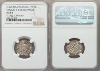 Aquitaine. Edward the Black Prince (1362-1372) Sterling ND MS62 NGC, Limoges mint, Second Issue, Elias-192, W&F-212 4/d. 18mm. 1.09gm. Light toning ov...