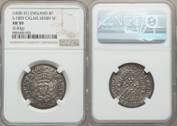 Henry VI (1422-1461) Groat ND (1430-1431) AU50 NGC, Calais mint, Incurved Pierced Cross mm, Rosette-mascle issue, S-1859. 27mm. 3.83gm. Silvery-gray t...