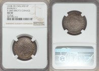 Charles I (1625-1649) 6 Pence ND (1638-39) AU50 NGC, Briot's mint, Anchor and mullet / anchor mm, Nicholas Briot's Second milled issue, KM180, S-2860....