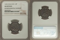 William & Mary Farthing 1694 AU Details (Environmental Damage) NGC, KM446.2. Quite attractive with chocolate brown surfaces.

HID09801242017