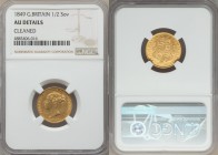Victoria gold 1/2 Sovereign 1849 AU Details (Cleaned) NGC, KM735.1, S-3859.

HID09801242017