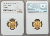 Victoria gold 1/2 Sovereign 1887 MS64+ NGC, KM766.

HID09801242017