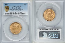 Victoria gold Sovereign 1863 AU58 PCGS, KM736.1. Variety with Arabic 1 in date and no die number on the reverse. Ex. Ezen Collection

HID09801242017