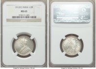 British India. George V 6-Piece Lot of Certified 1/2 Rupees NGC, 1) 1/2 Rupee 1912-(C) - MS63, Calcutta mint 2) 1/2 Rupee 1912-(B) - MS64, Bombay mint...