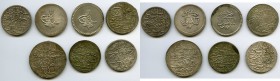 Ottoman Empire 7-Piece Lot of Uncertified Large silver Issues, 1) Ahmed III Kurush AH 1115 (1703/4) - Good XF (flan flaws), Constantinople mint (in Tu...