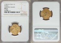 Venice. Ludovico Manin gold Zecchino ND (1789-1797) MS61 NGC, KM755, Fr-1445. 21mm. 3.48gm. LUDOV MANIN S M VENET / DVX. Doge kneeling left, holding c...