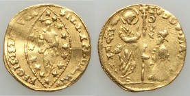 Venice. Ludovico Manin gold Zecchino ND (1789-1797) VF (bent), KM755, Fr-1445. 21mm. 3.43gm. LUDOV MANIN S M VENET / DVX. Doge kneeling left, holding ...