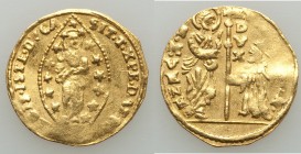 Venice. Ludovico Manin gold Zecchino ND (1789-1797) VF (bent), KM755, Fr-1445. 21mm. 3.50gm. LUDOV MANIN S M VENET / DVX. Doge kneeling left, holding ...