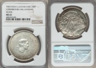 Charlotte silver Essai "Luxembourg Millennium" 250 Francs 1963 MS61 NGC, KM-E70. Mintage: 200. A shimmering commemorative, some light evidence of hand...