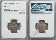 Spanish Colony. Alfonso XII 20 Centimos 1884 AU53 NGC, KM149. Nice luster underlying a medium tone.

HID09801242017
