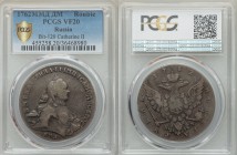 Catherine II Rouble 1762 ММД-ДМ VF20 PCGS, Moscow mint, KM-C67.1, Dav-1683, Bit 120. Charcoal gray toned. 

HID09801242017