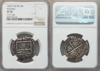 Philip IV Cob 4 Reales 1622 To-P VF30 NGC, Toledo mint, KM35.7. 30x31mm. 13.11gm. Mintmark, assayer and date all visible. Graphite toning, some weakne...