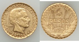 Republic gold 5 Pesos 1930-(a) XF, Paris mint, KM27. AGW 0.2501 oz. 

HID09801242017