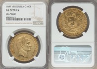 Republic gold 100 Bolivares 1887 AU Details (Cleaned) NGC, Caracas mint, KM-Y34.

HID09801242017