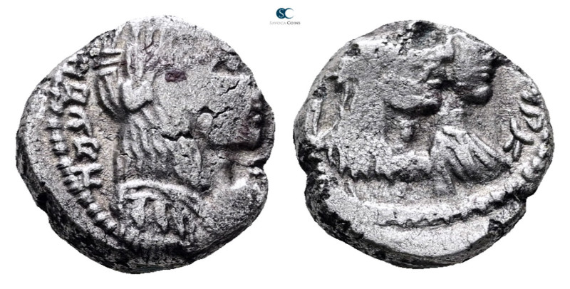 Nabataean Kingdom. Petra. Aretas IV, with Shaqilat 9 BC-AD 40. 
Drachm AR

14...
