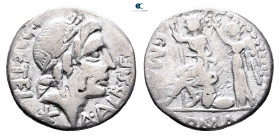 C. Poblicius Malleolus, A. Postumius Sp. f. Albinus and L. Caecilius L. f. Q. n. Metellus 96 BC. Rome
Denarius AR

18 mm, 3,68 g



Nearly Very...
