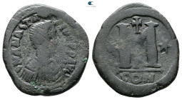 Anastasius I AD 491-518. Constantinople
Follis or 40 Nummi Æ

34 mm, 17,14 g



Nearly Very Fine