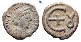 Justinian I AD 527-565. Theoupolis (Antioch)
Pentanummium Æ

15 mm, 2,16 g



Very Fine