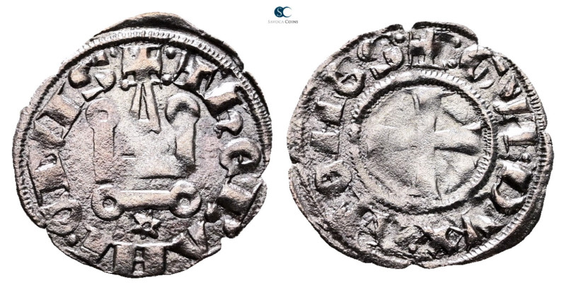 Principality of Achaea. Guillaume II de la Roche AD 1287-1308. 
Denier Tournois...