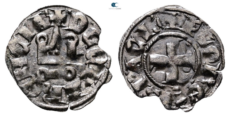 Principality of Achaea. Florent AD 1289-1297. 
Denier Tournois BI

19 mm, 0,7...