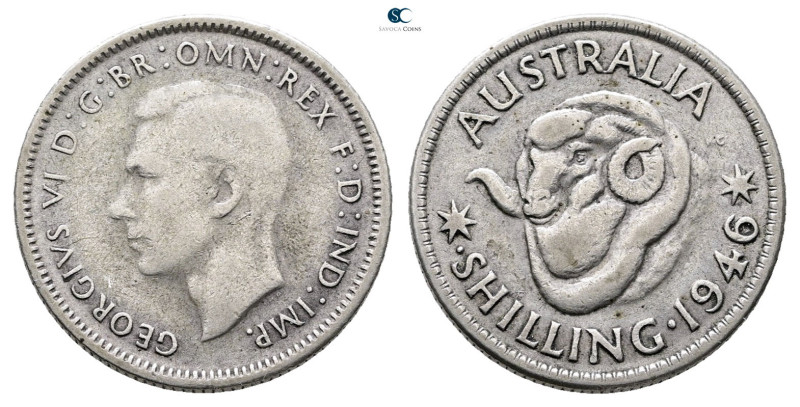 Australia. George VI AD 1936-1952. 
Shllling 1946

24 mm, 5,59 g



Very ...